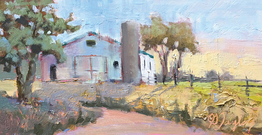 Plein Air Trees and Barn