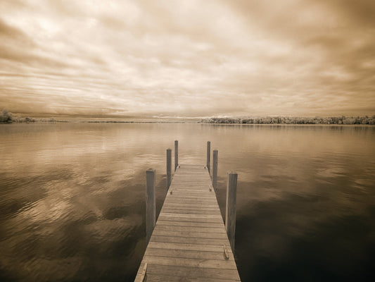 Dock at Crooked Lake, Conway, Michigan 09 - IR