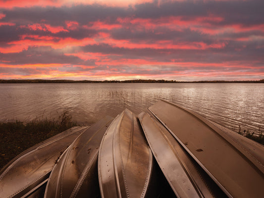 Five Boats At Sunset, Interlochen, Michigan '14 - Color