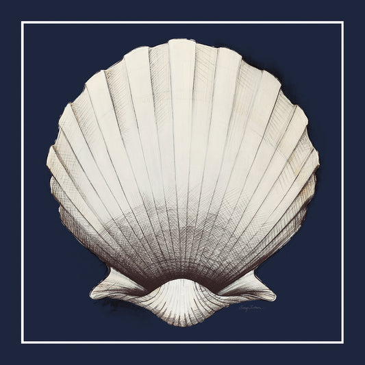 Coastal Shell II with Border Navy