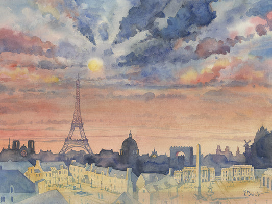 Paris Skyline at Sunset