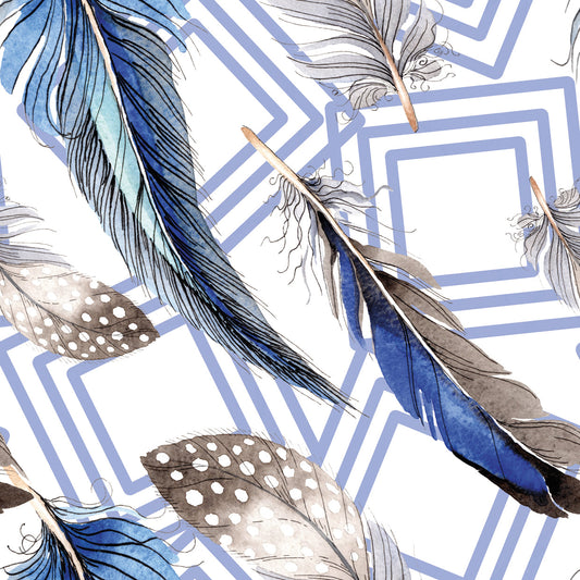 Blue Feathers Pattern