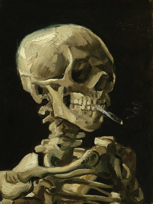 Head Of A Skeleton With A Burning Cigarette