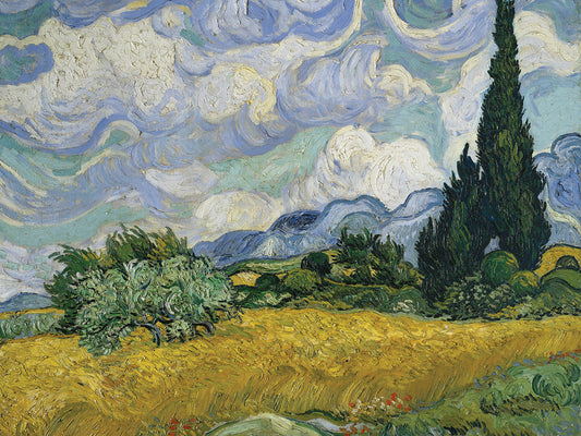 Wheat Field with Cypresses (1889)