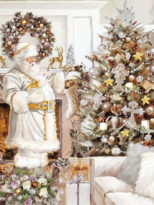 White Santa and Gold Tree