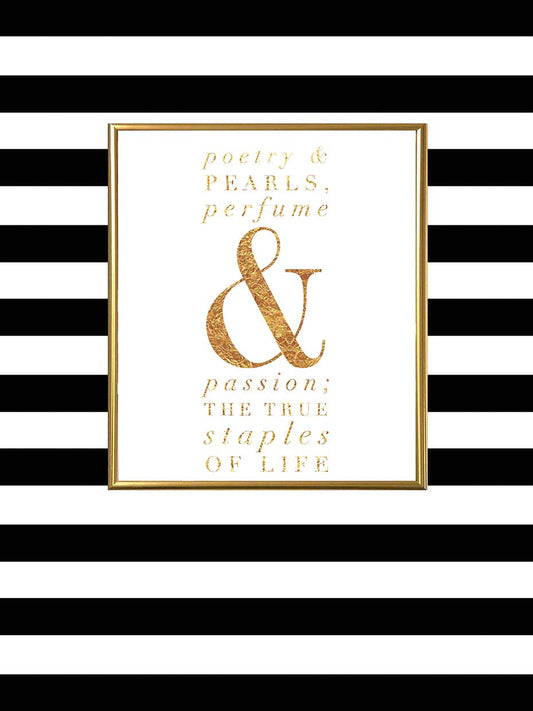 Glam Quotes Poetry & Pearls 18x24