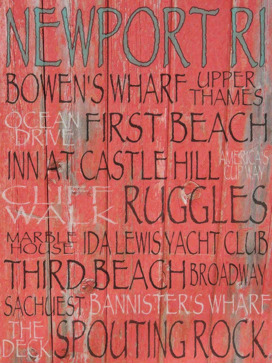 Newport Red Text 18X24